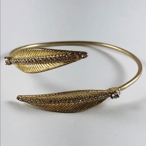 Anthropologie Double Leaf Cuff Bracelet